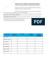 Behavioral and Constructivist Learning Theories Worksheet