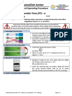 HumaClot Junior SOP Prothrombin Time PT Version 1 0 PDF
