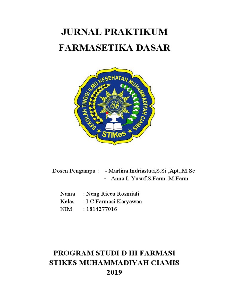 Format Jurnal Praktikum Farmasetika Dasar Pdf