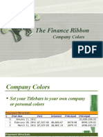 Set custom colors for the Finance Ribbon