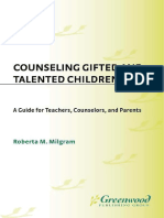 Counseling Gifted and Talented Children A Guide For Teachers Counselors and Parents Creativity Research