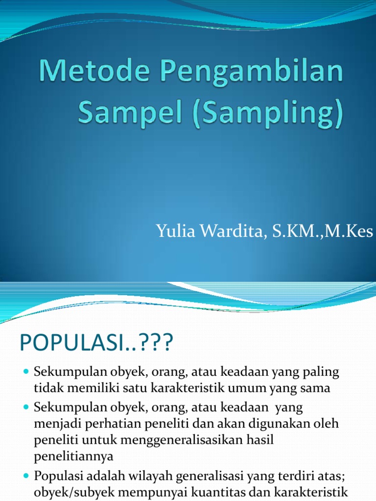 Metode Pengambilan Sampel Sampling PDF | PDF