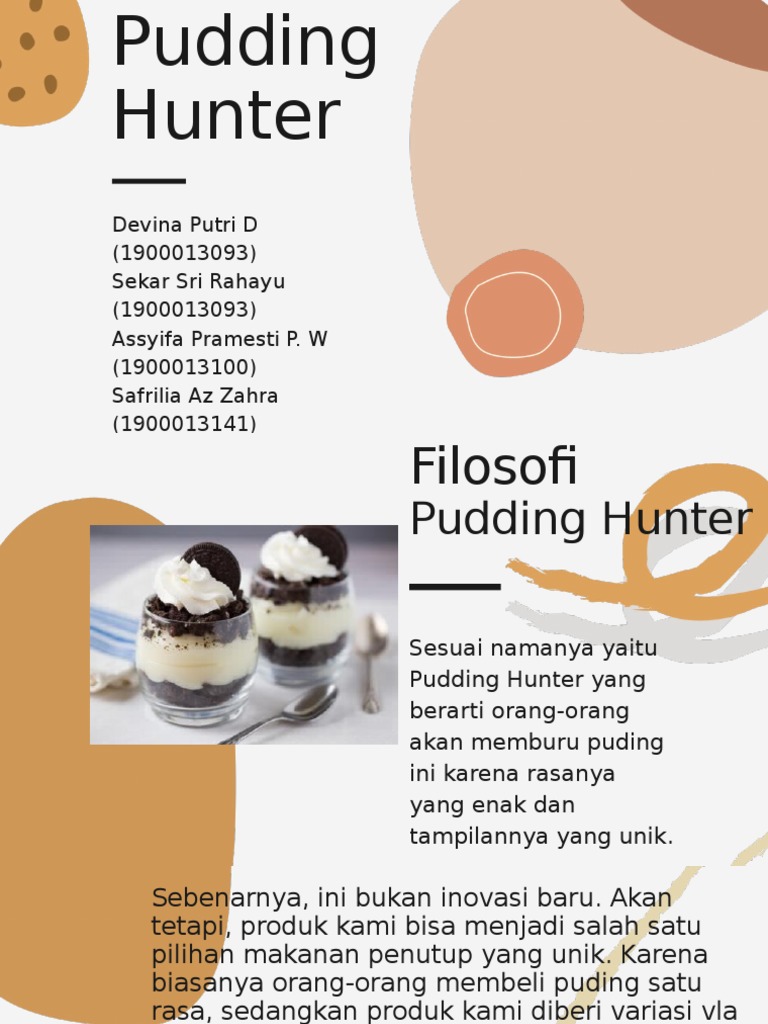 Pudding Hunter | PDF | Memasak, Makanan, & Anggur | Kesehatan Holistik