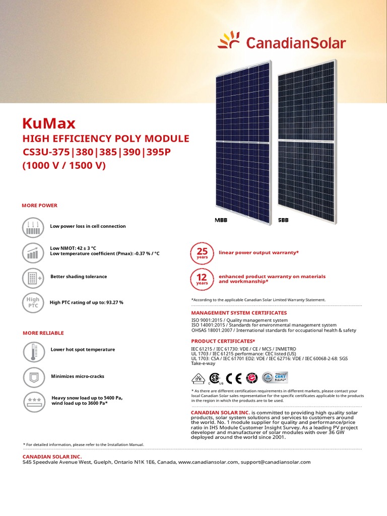 High Efficiency Poly Solar Modules | PDF | Solar Panel | Electrical ...