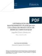 OPTIMIZACIÓN DEL Mantenimiento Planeado en Una Linea de Produccion de Bebidas Universidad de Pirua PDF