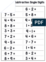 Addition and Subtraction Single Digits