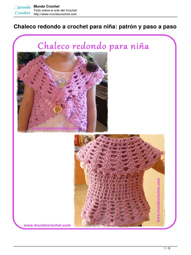 CHALECO NIÑA 2 A 3 AÑOS en crochet PASO A PASO 