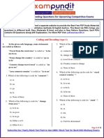 Important Coding Decoding Type 1 For Upcoming Competitive Exams PDF