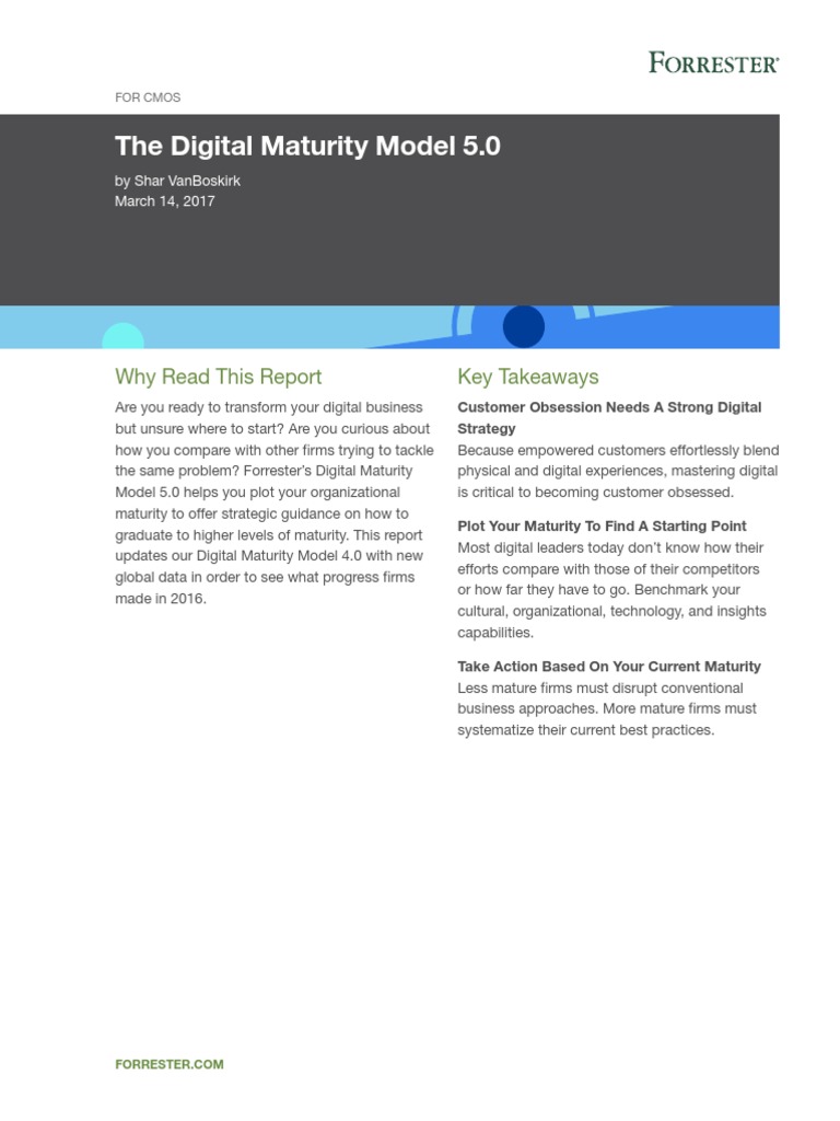 The Digital Maturity Model 5.0 1 | PDF | Analytics | Marketing