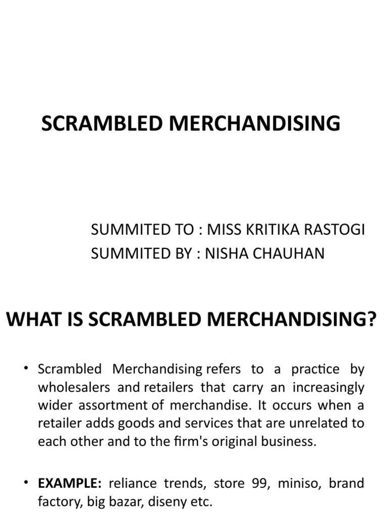 Scrambled Merchandising Download Free PDF Merchandising Retail
