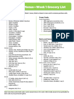 2 Week Menus Grocery List