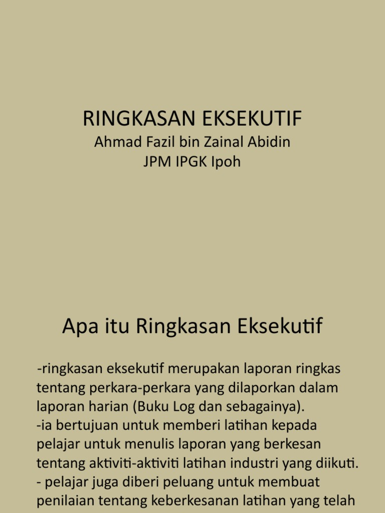Tajuk 5 Ringkasan Eksekutif