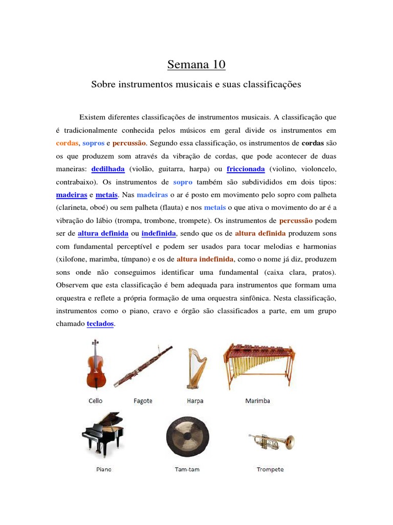 .Sobre Instrumentos Musicais e Suas Classificações | PDF | Instrumentos ...