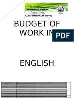 Budget of Work in English