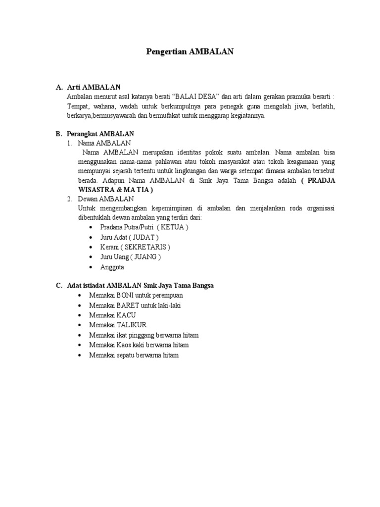 Pengertian AMBALAN | PDF
