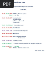 Programul Zilnic Dupa Noul Curriculum 2018-2019 Grupa Mica Facut de Mine