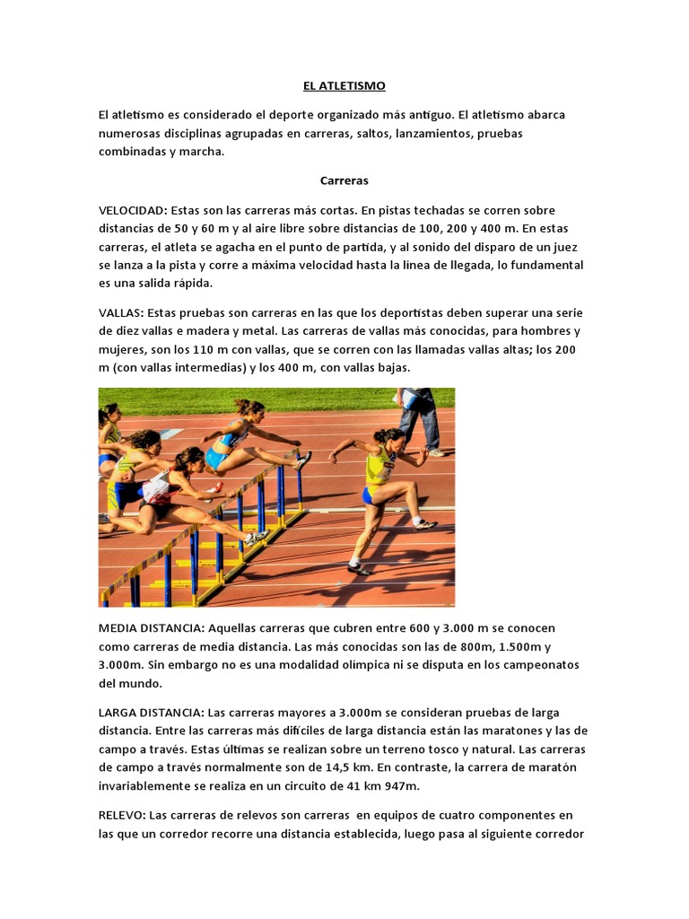 Atletismo | PDF | Deporte del atletismo | Atletismo