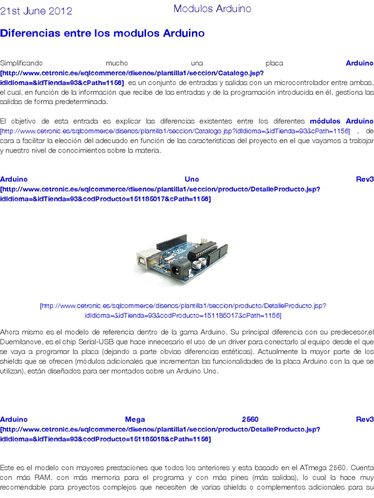 Modulos Arduino - CETRONIC - Componentes Electronicos PDF | PDF ...