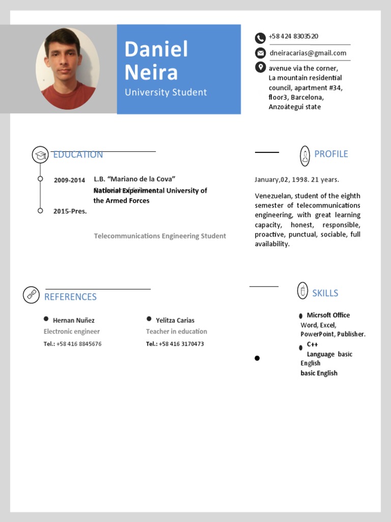 Telecommunications Engineering Student Profile | PDF