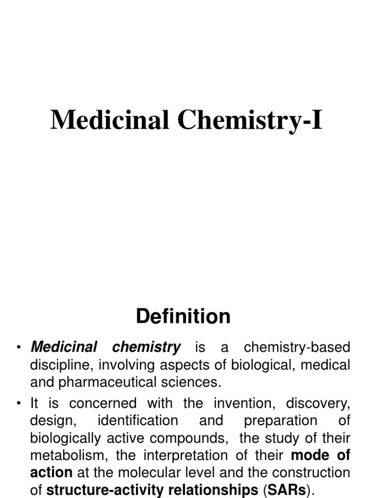 Introduction and History of Medicinal Chemistry | PDF | Medicinal ...