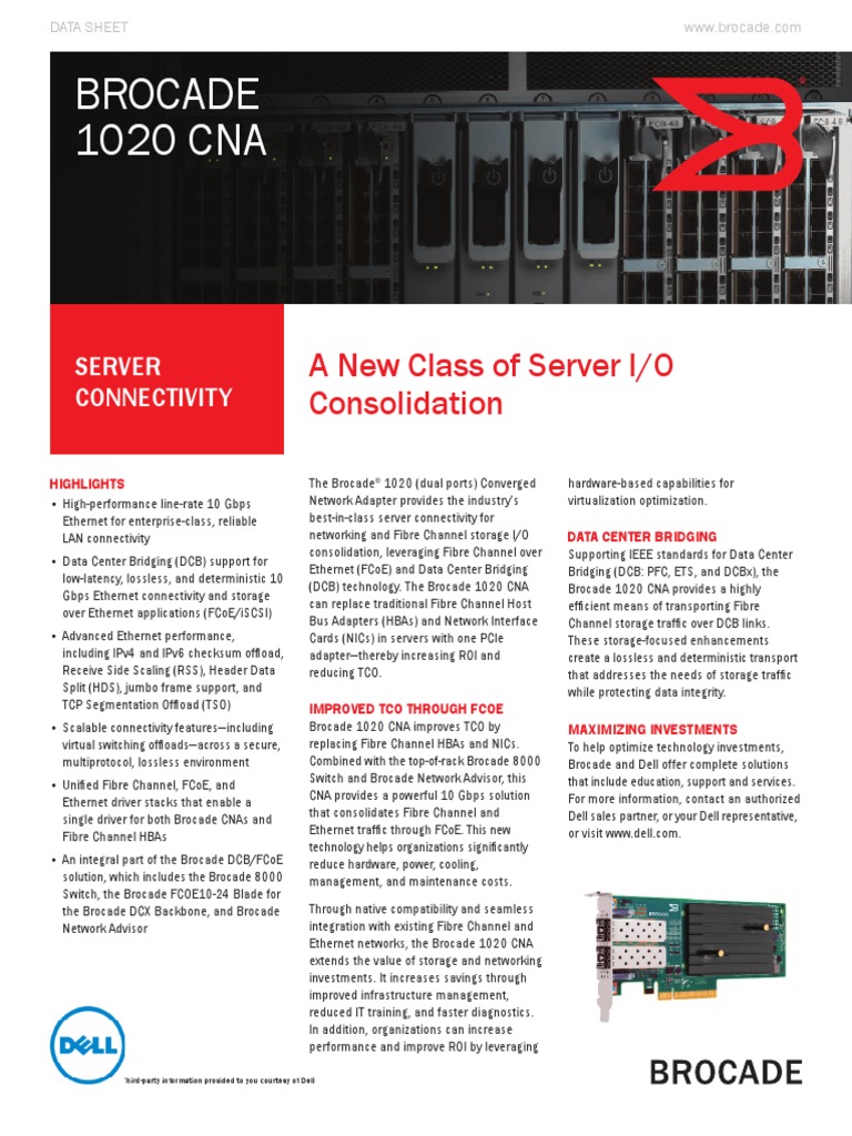 Switch Brocade 1020 Specsheet PDF | PDF | Network Interface Controller ...