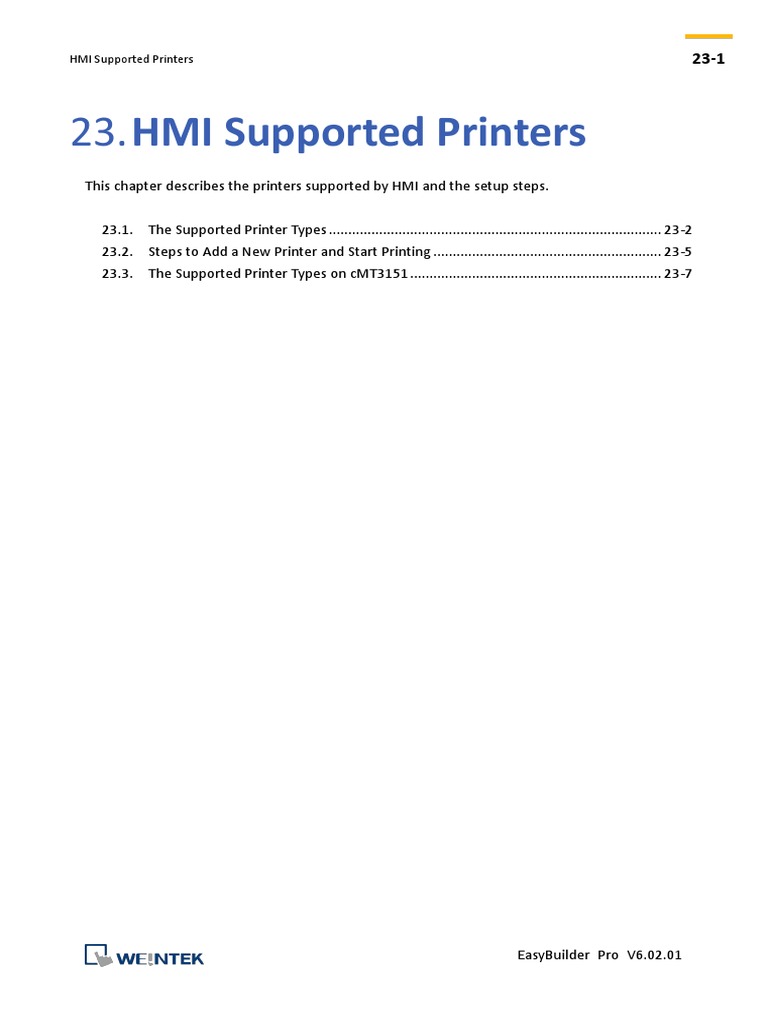 HMI Printer Support Guide | PDF | Printer (Computing) | Media Technology