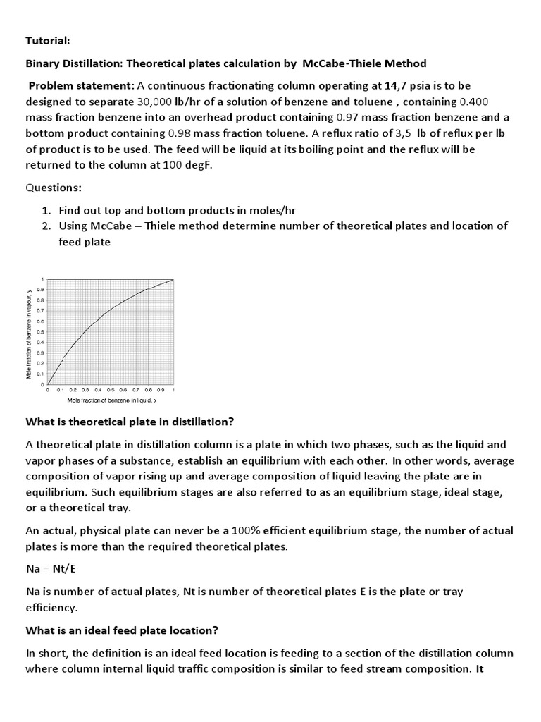 Theoretical Plates Calculation by McCabeThiele Method PDF