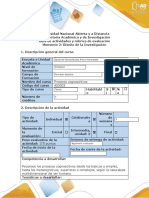 Guía de Actividades y Rúbrica de Evaluación - Momento 2 - Diseño de Investigación