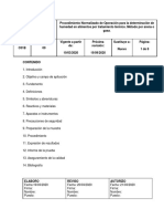 PNO Determinación de Humedad en Alimentos Por Tratamiento Térmico. Método Por Arena o Gasa.