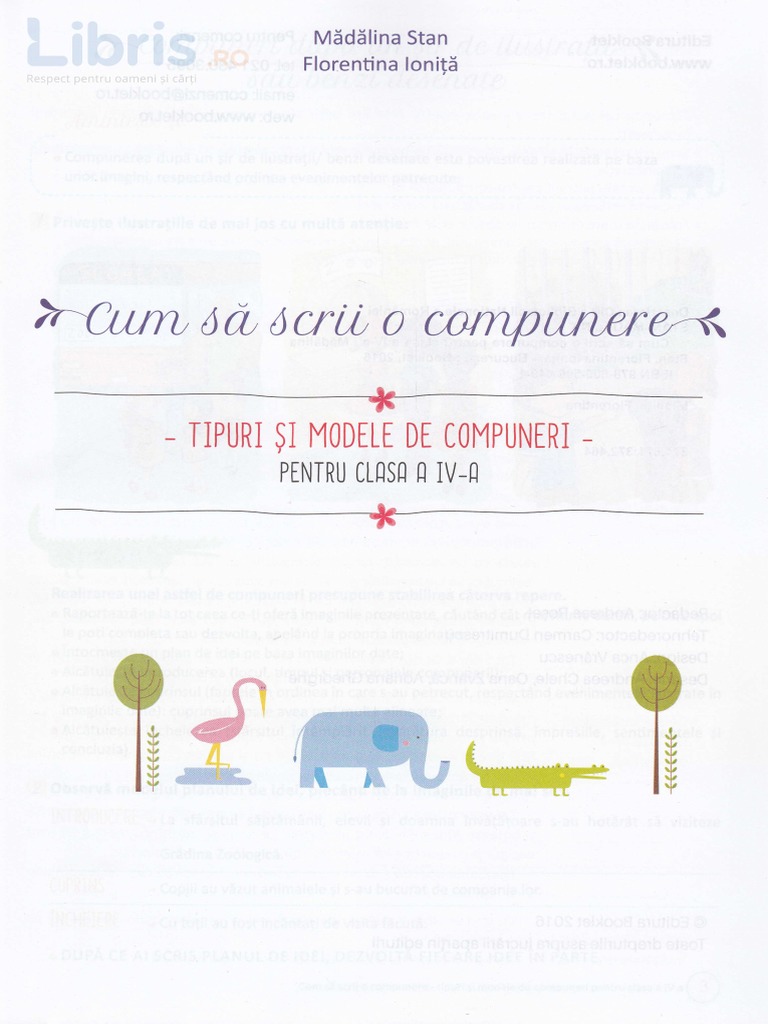 Cum Sa Scrii o Compunere - Clasa 4 - Madalina Stan PDF | PDF
