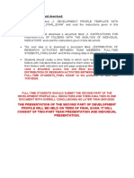 Full-Time Students Instructions For Development Profile and Final Exam PDF