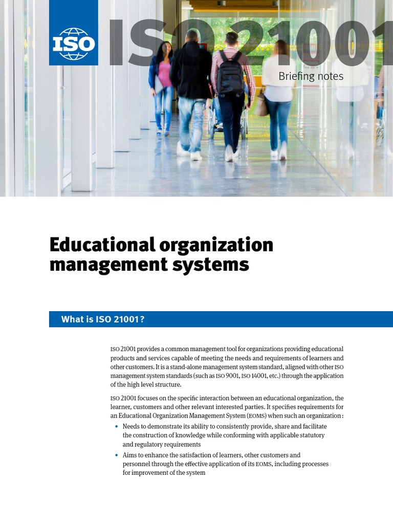ISO 21001 Briefing Notes 2 | PDF | Finance & Money Management