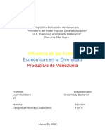 influencia de las actividades económicas en la diversidad productiva de venezuela, ensayo