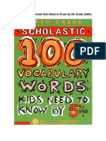 100 Must-Know Vocabulary Words for 5th Grade Students