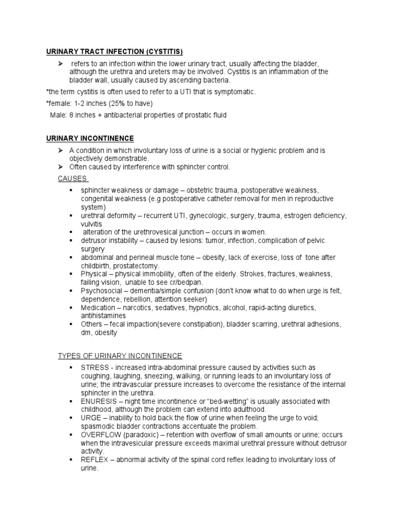 Uti, Incontinence, Neurogenic Bladder | PDF | Urinary Incontinence ...