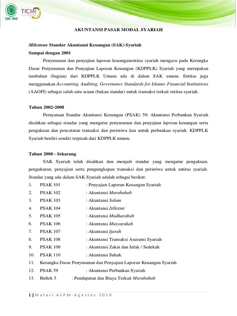 31 Dan 32 Akuntansi Pasar Modal Syariah Materi Dan Contoh Soal Revised Pdf