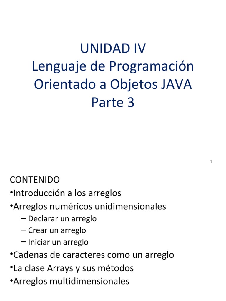 Unidad 4 Lenguaje de Programacion Java Parte 3 | PDF | Estructura de ...