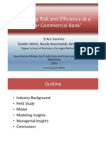 Balancing Risk and Efficiency at A Balancing Risk and Efficiency at A Major Commercial Bank