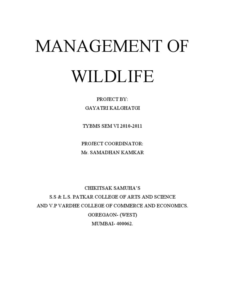 WILDLIFE CONSERVATION AND MANAGEMENT BOOK PDF FREE DOWNLOAD visual data 3