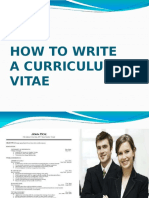 How To Write A Curriculum Vitae