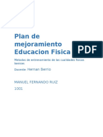 Plan de Mejoramiento Educacion Fisica