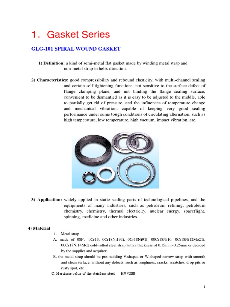 Spiral Wound Gasket Overview | PDF | Pump | Water