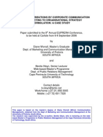 Different Contributions by Corporate Communication and Marketing To Organisational Strategy Formulation: A Case Study