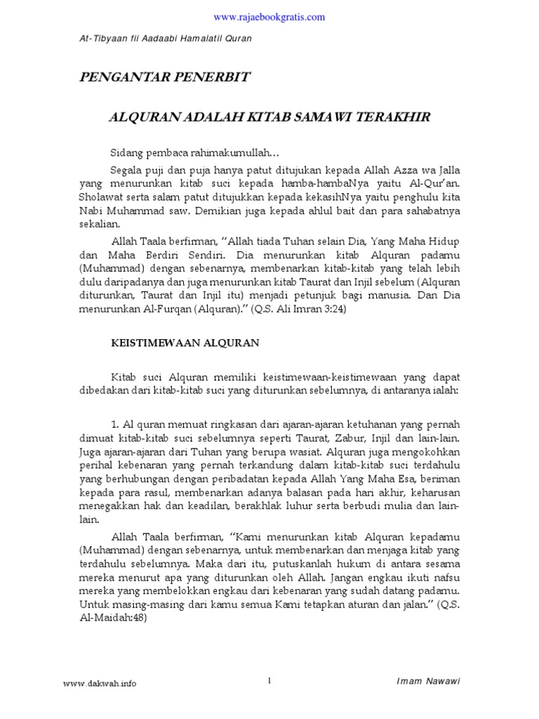 Adab Belajar Mengajar Membaca Menghafal Quran Pdf