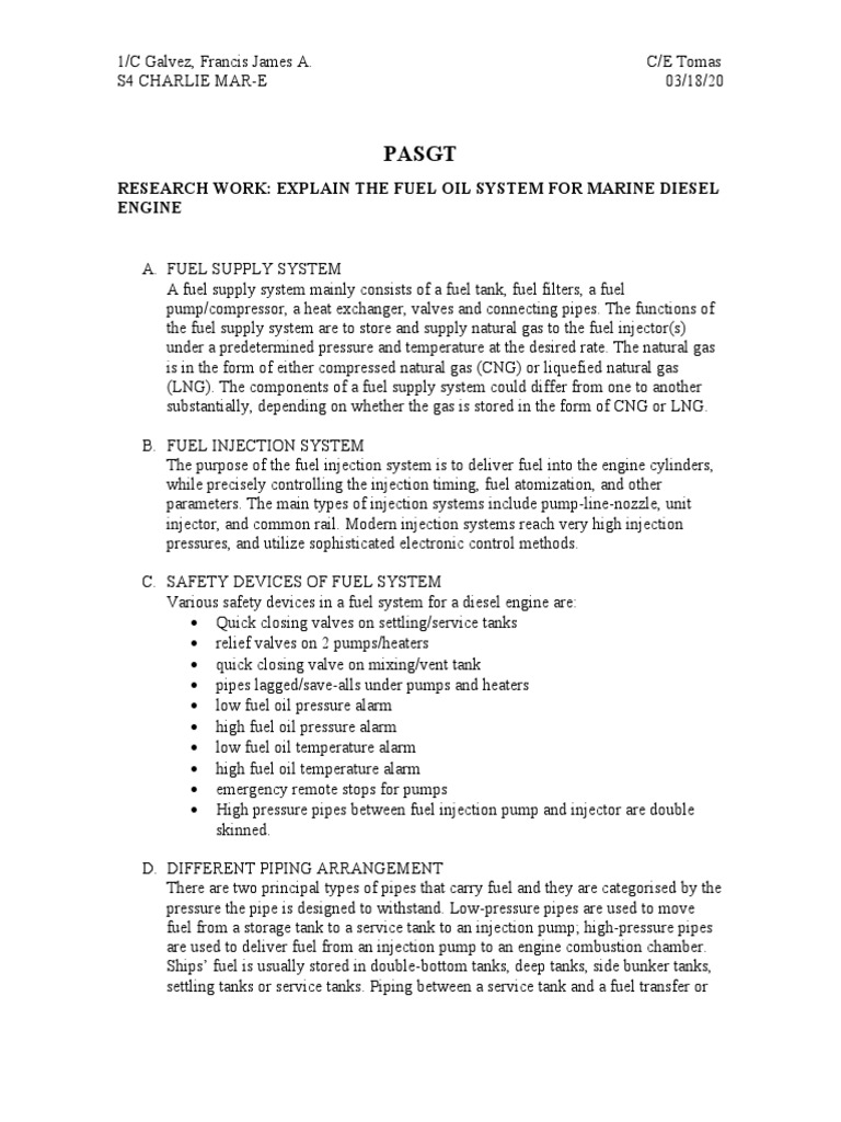 Fuel Oil System PDF Fuel Injection Diesel Engine