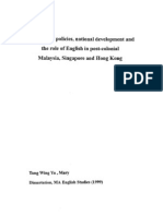 Language Policies, National Development and The Role of English in Post-Colonial Malaysia, Singapore and Hong Kong