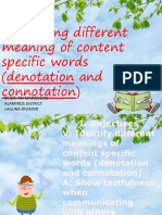 ENGLISH 5 Q2 W3 Identifying Different Meaning of Content Specific Words Denotation and Connotation by Sir Rei Marasigan