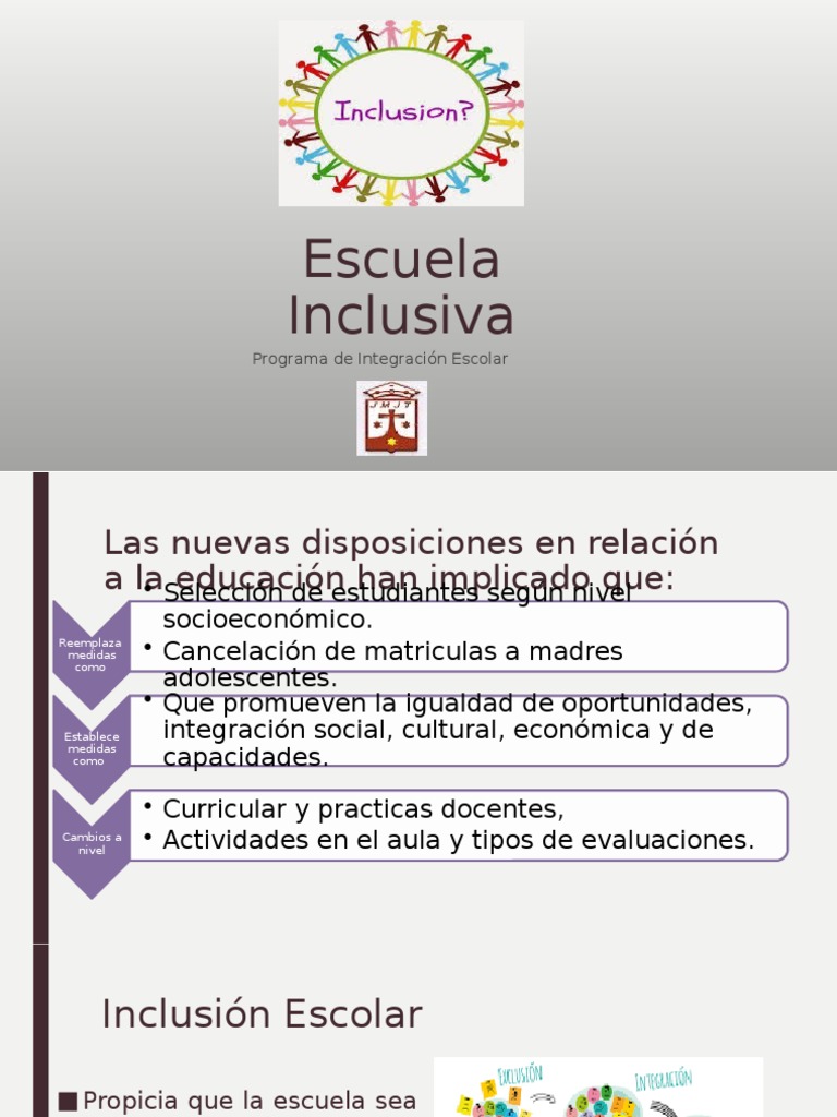 Escuela Inclusiva | PDF | Inclusión (Educación) | Plan de estudios