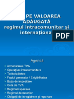 TVA - Regimul intracontinental si international