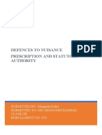 Defence To Nuisance